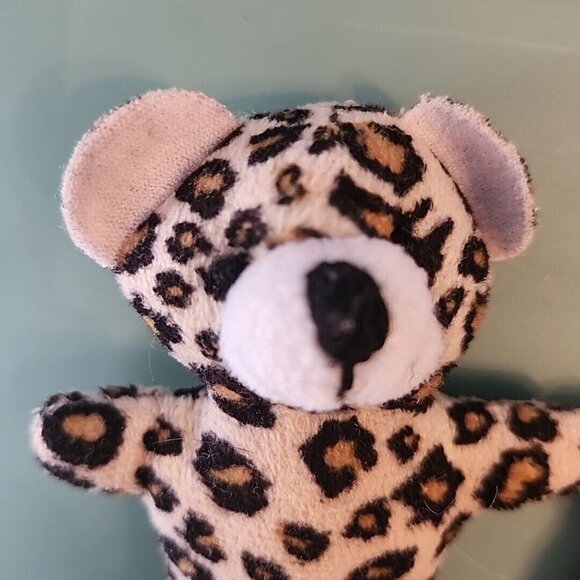 2 Mini Plush Leopard and Tiger Bears Stuffed Animals Toys 4 Inches Tall - Picture 2 of 9
